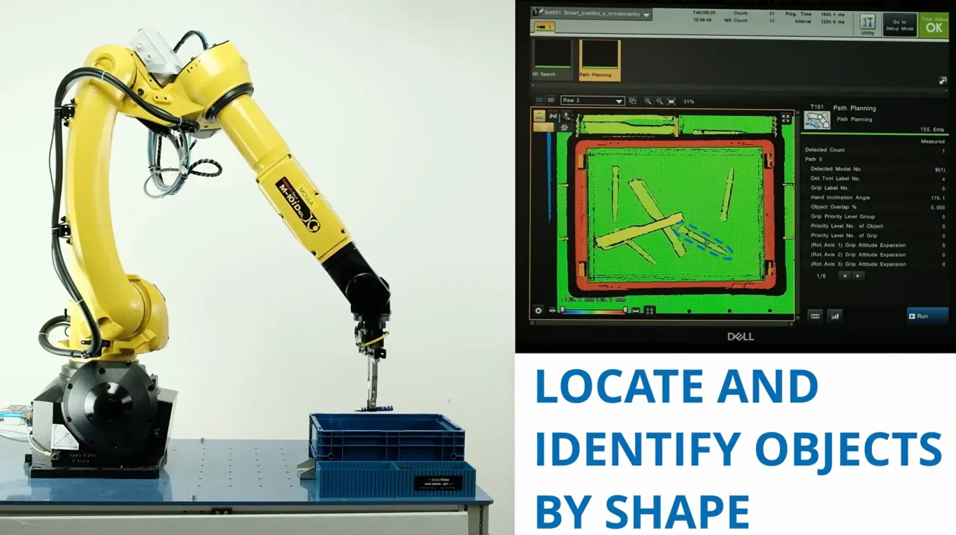 Bin Picking – lokalizace a identifikace objektů dle tvaru
